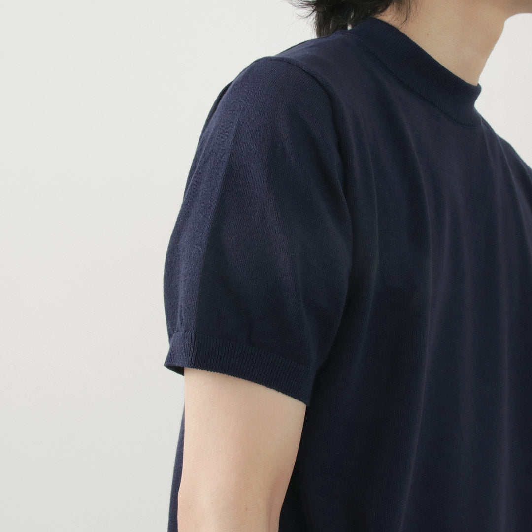 MOONCASTLE / Ice Cotton Mock Neck Short Sleeve Knit Tee