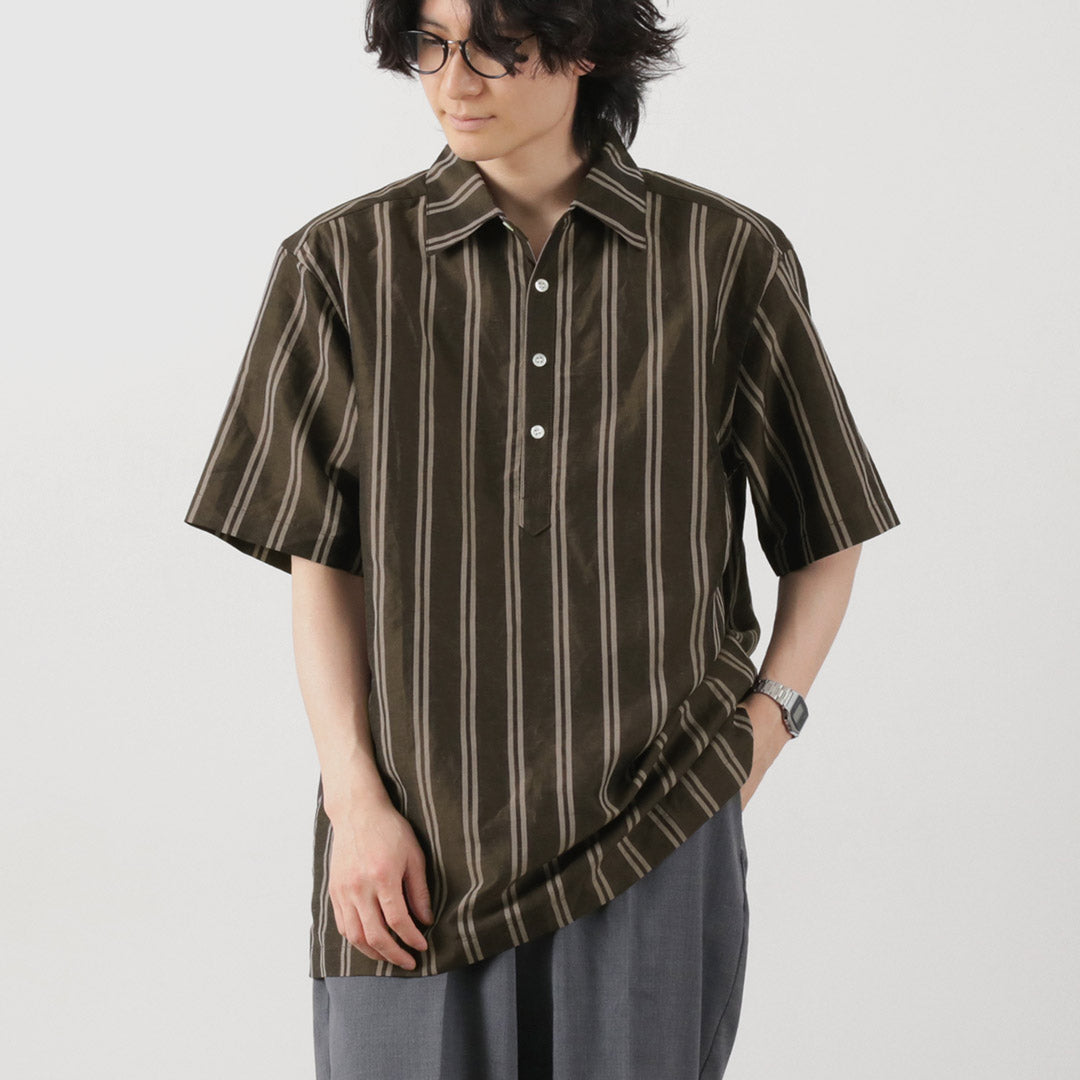 ROCOCO / Cupro linen woven poloshirt