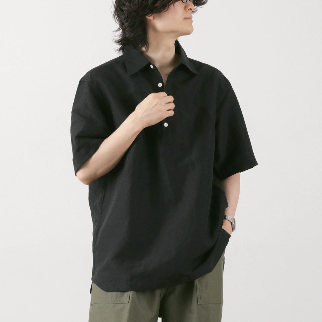 ROCOCO / Cupro linen woven poloshirt