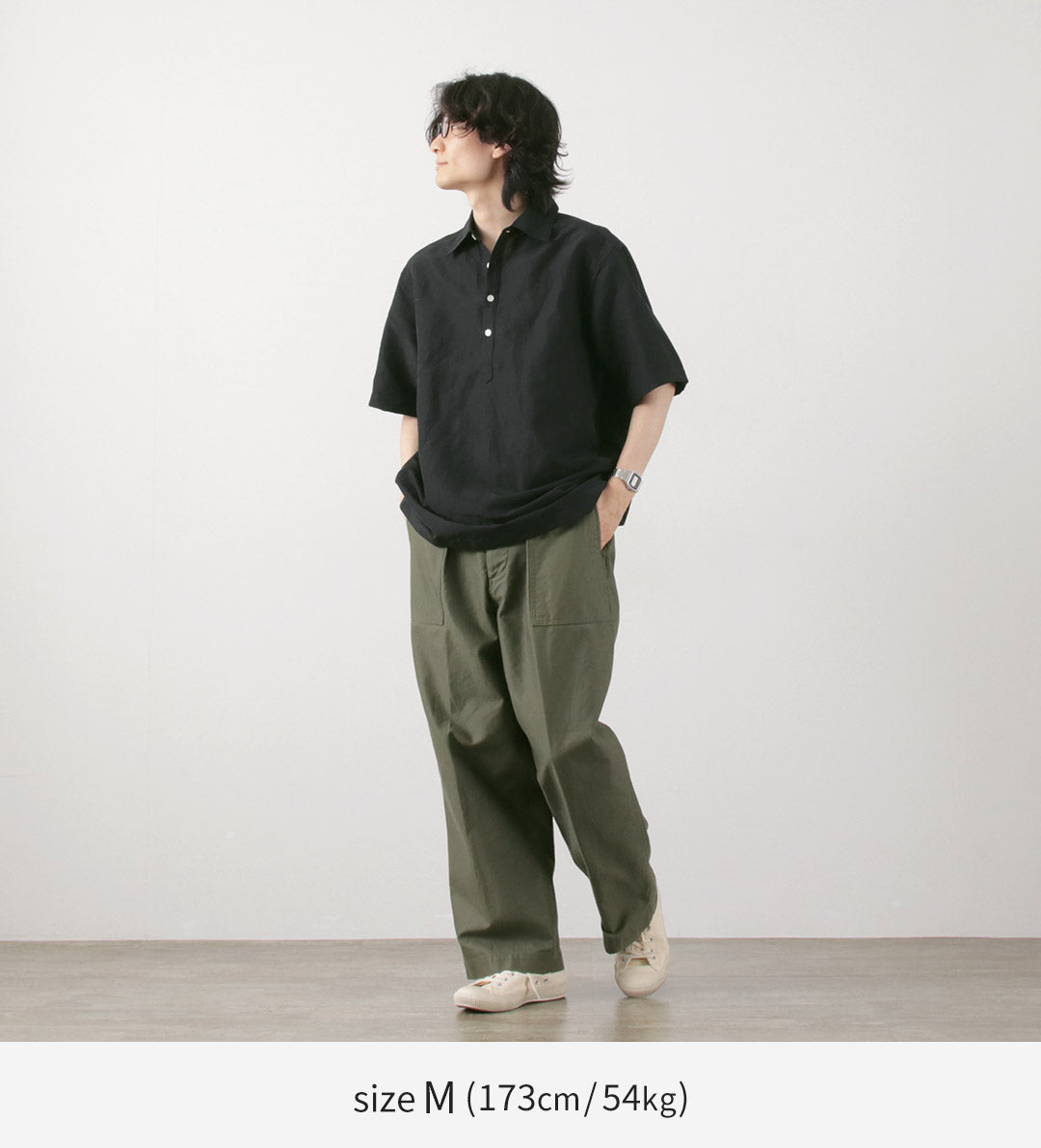 ROCOCO / Cupro linen woven poloshirt