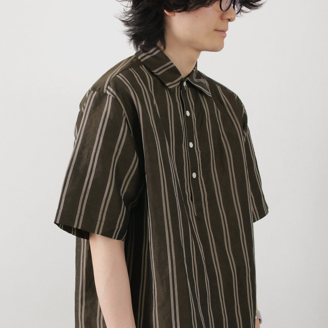 ROCOCO / Cupro linen woven poloshirt