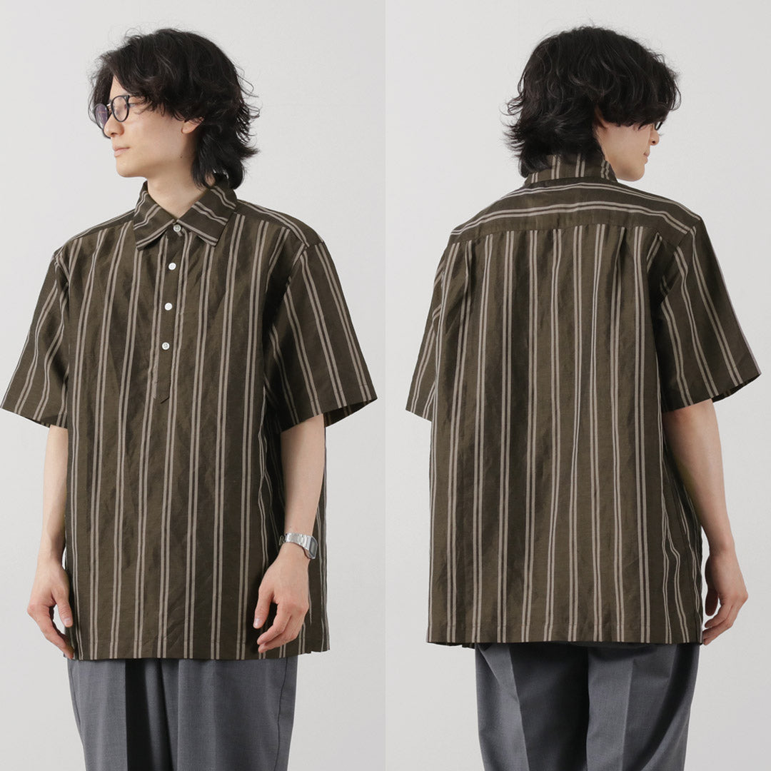 ROCOCO / Cupro linen woven poloshirt