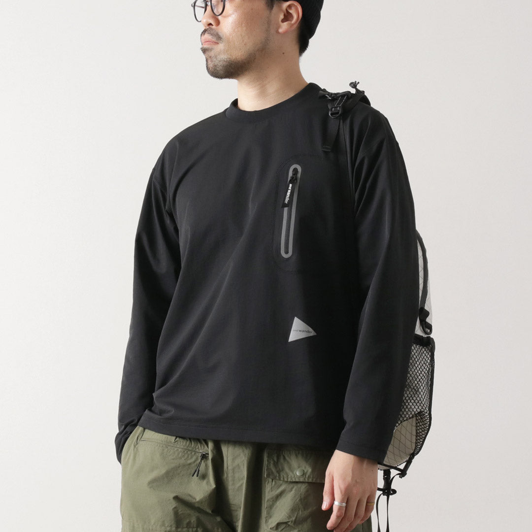 AND WANDER / Hybrid Warm Pocket Long Sleeve T-Shirt