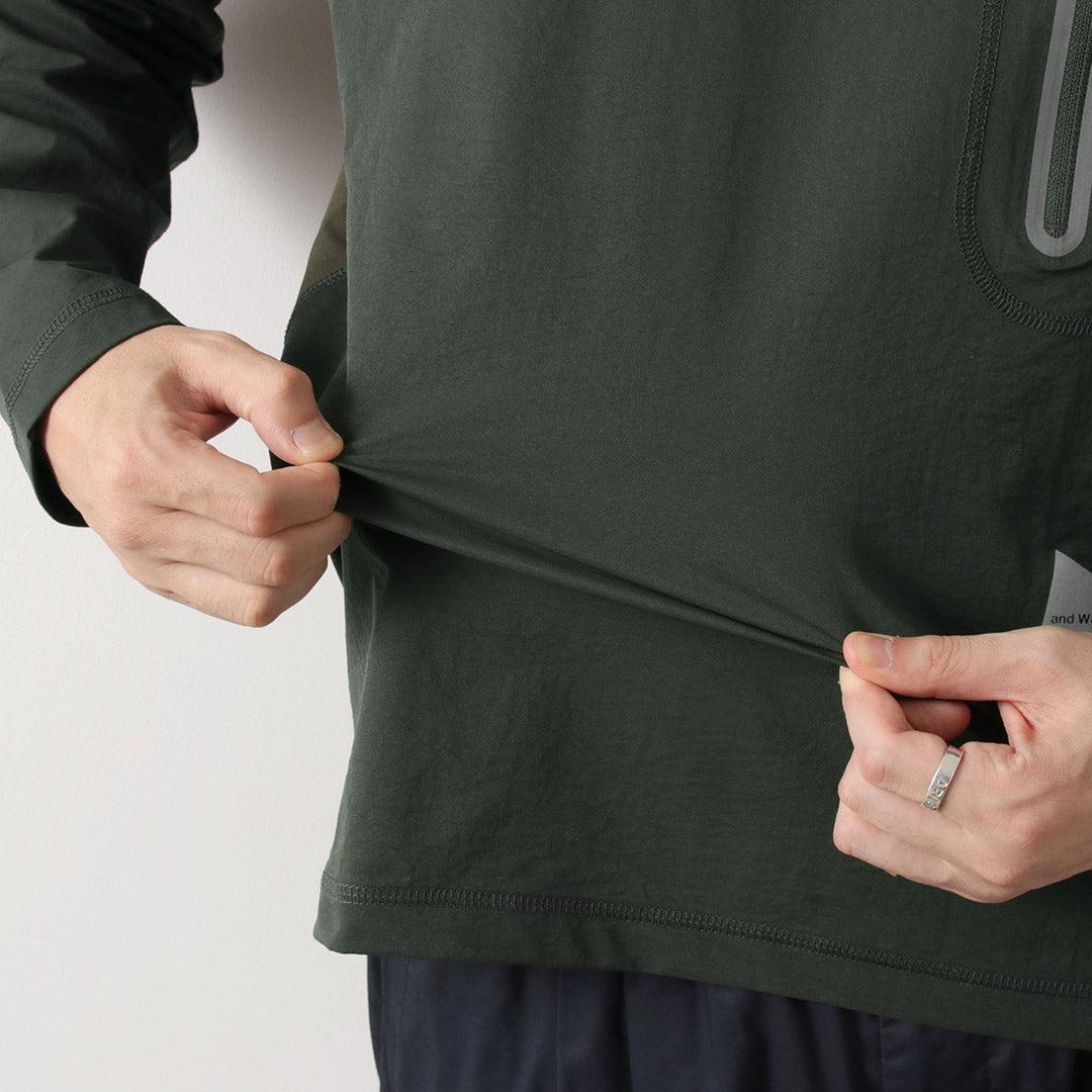 AND WANDER / Hybrid Warm Pocket Long Sleeve T-Shirt