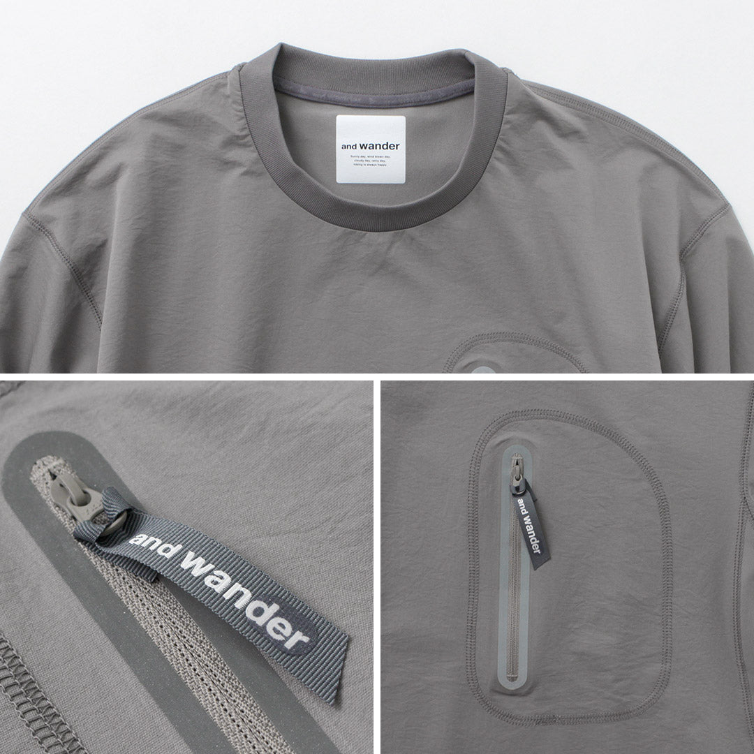 AND WANDER / Hybrid Warm Pocket Long Sleeve T-Shirt