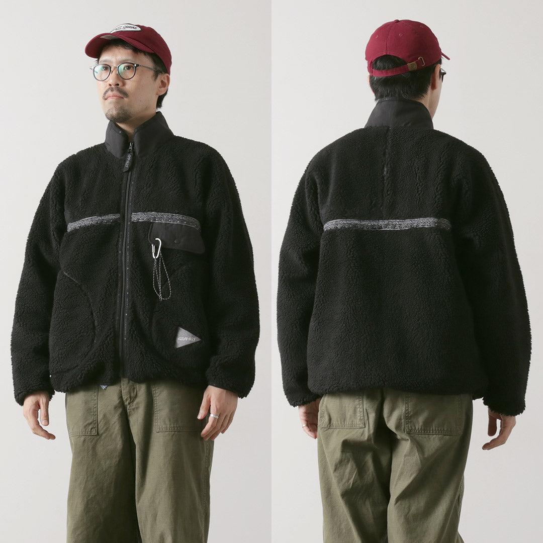 AND WANDER / Gramicci Jacquard Tape Fleece Jacket