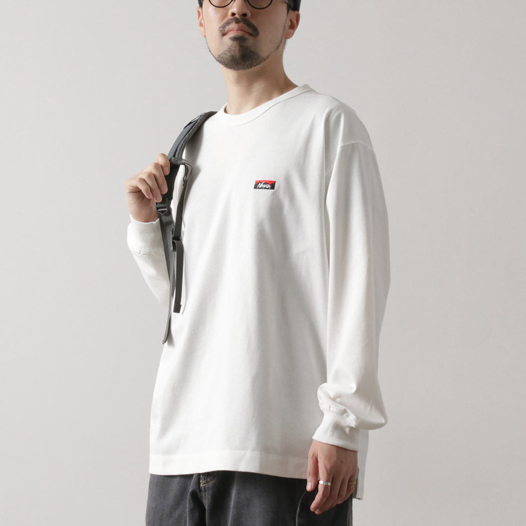 NANGA / Eco Hybrid Box Logo Embroidery Long Sleeve T-Shirt