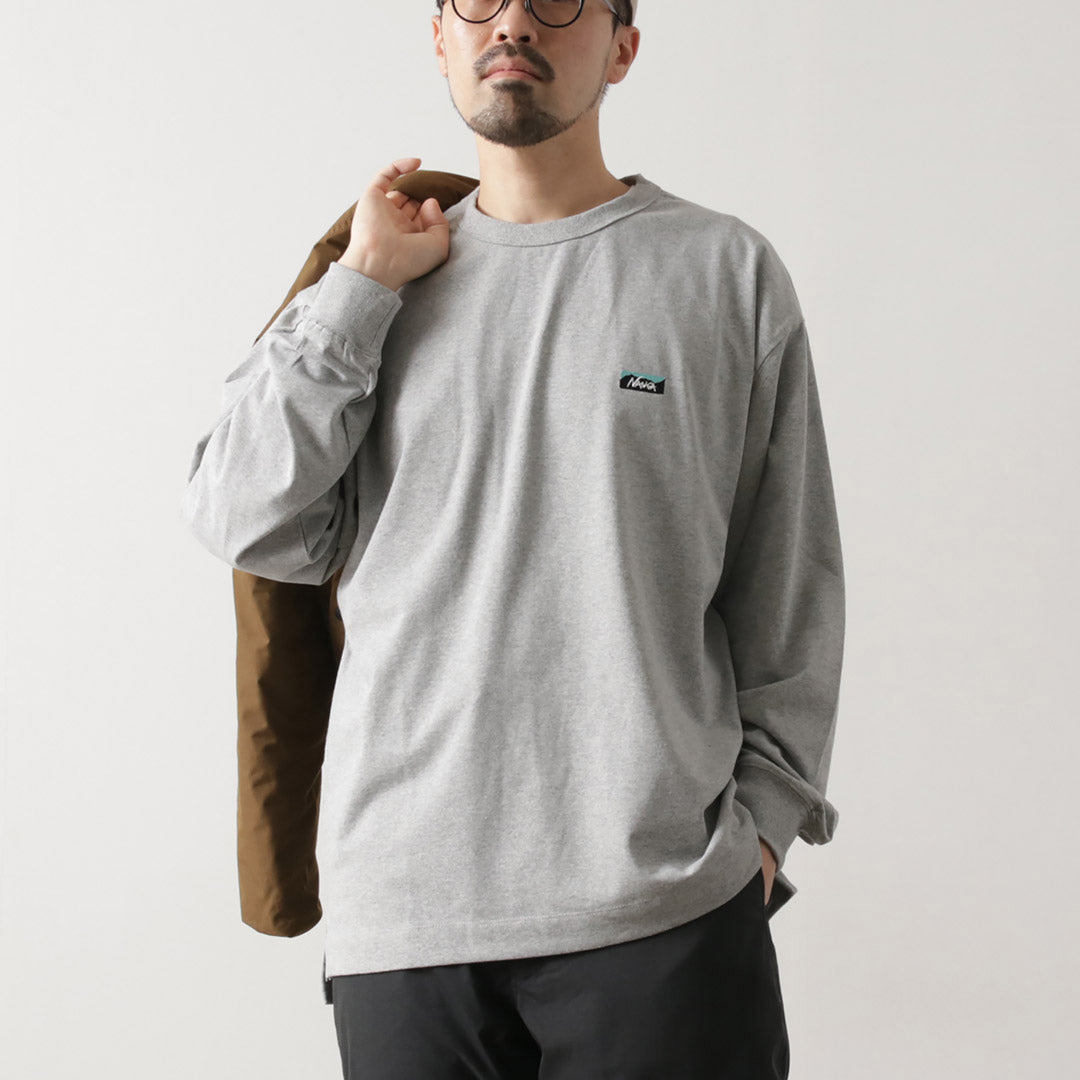 NANGA / Eco Hybrid Box Logo Embroidery Long Sleeve T-Shirt