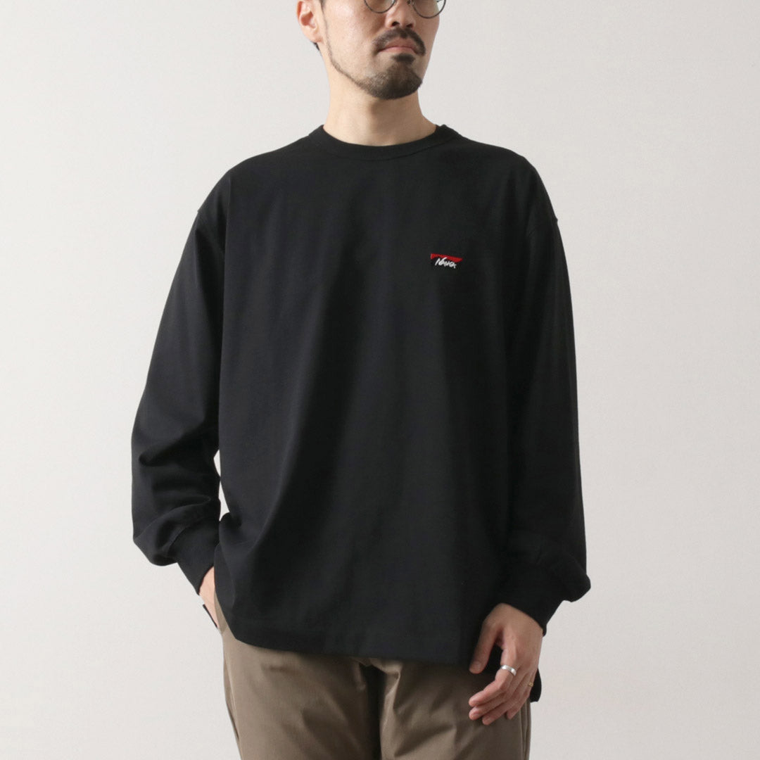 NANGA / Eco Hybrid Box Logo Embroidery Long Sleeve T-Shirt