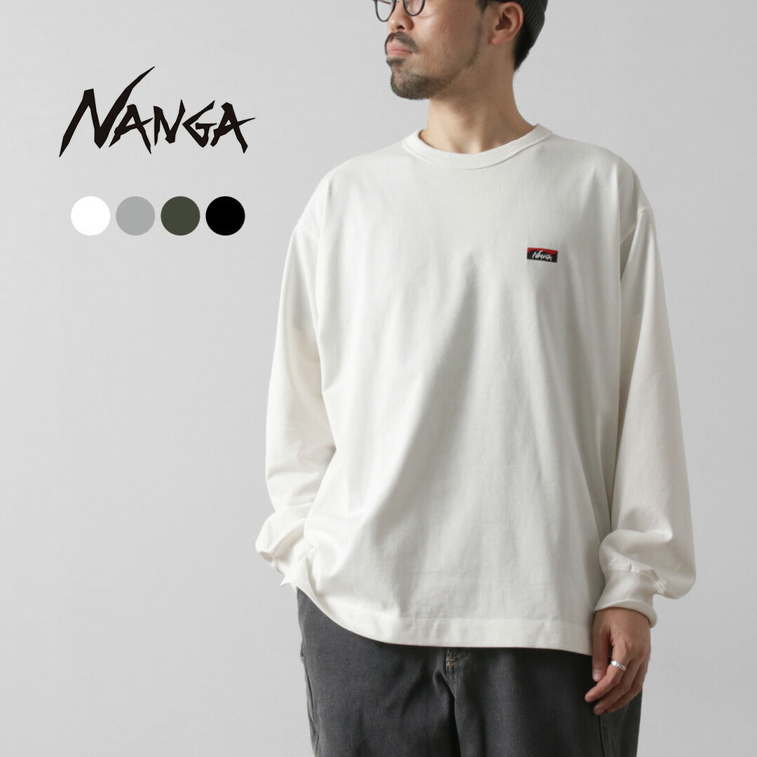 NANGA / Eco Hybrid Box Logo Embroidery Long Sleeve T-Shirt