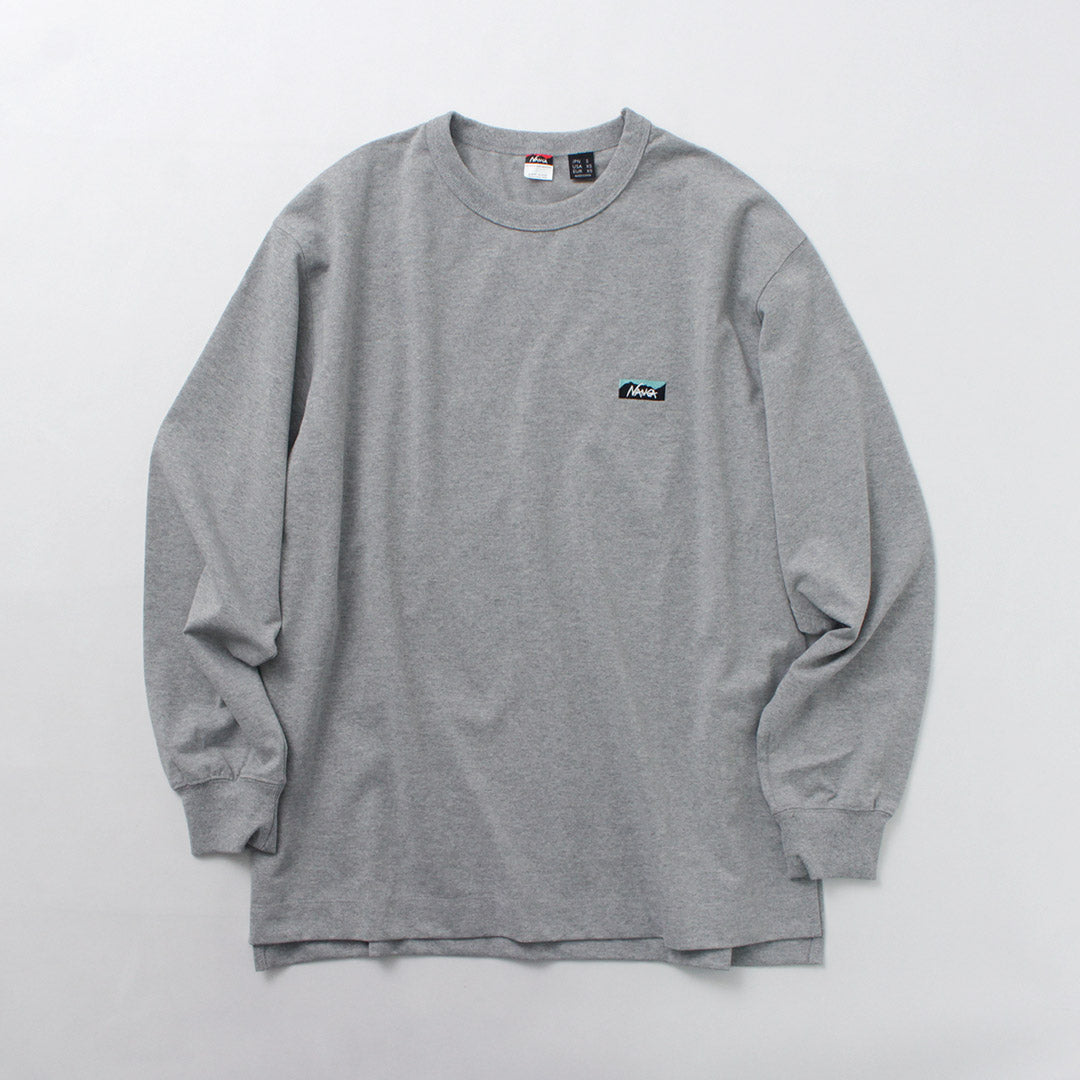 NANGA / Eco Hybrid Box Logo Embroidery Long Sleeve T-Shirt