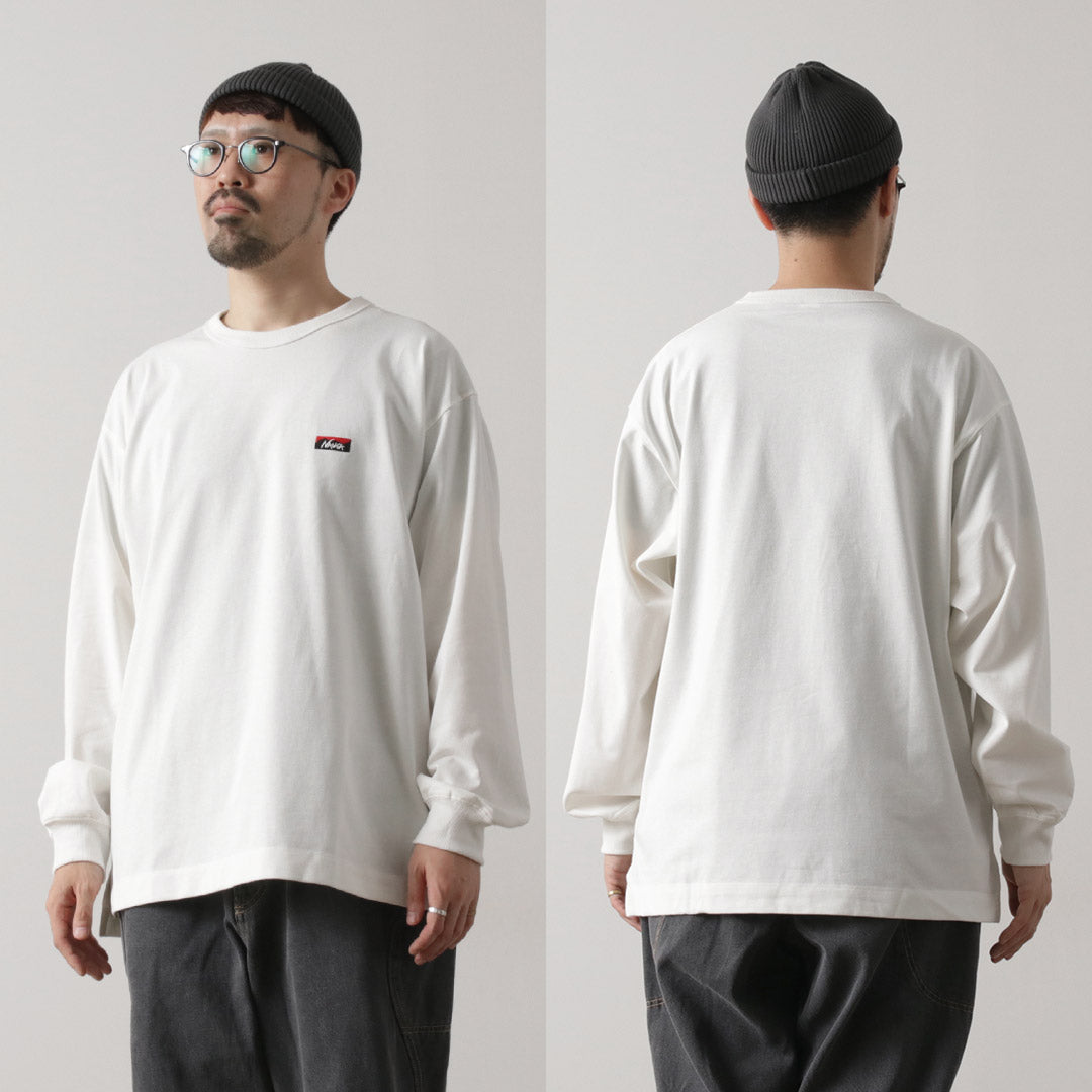 NANGA / Eco Hybrid Box Logo Embroidery Long Sleeve T-Shirt