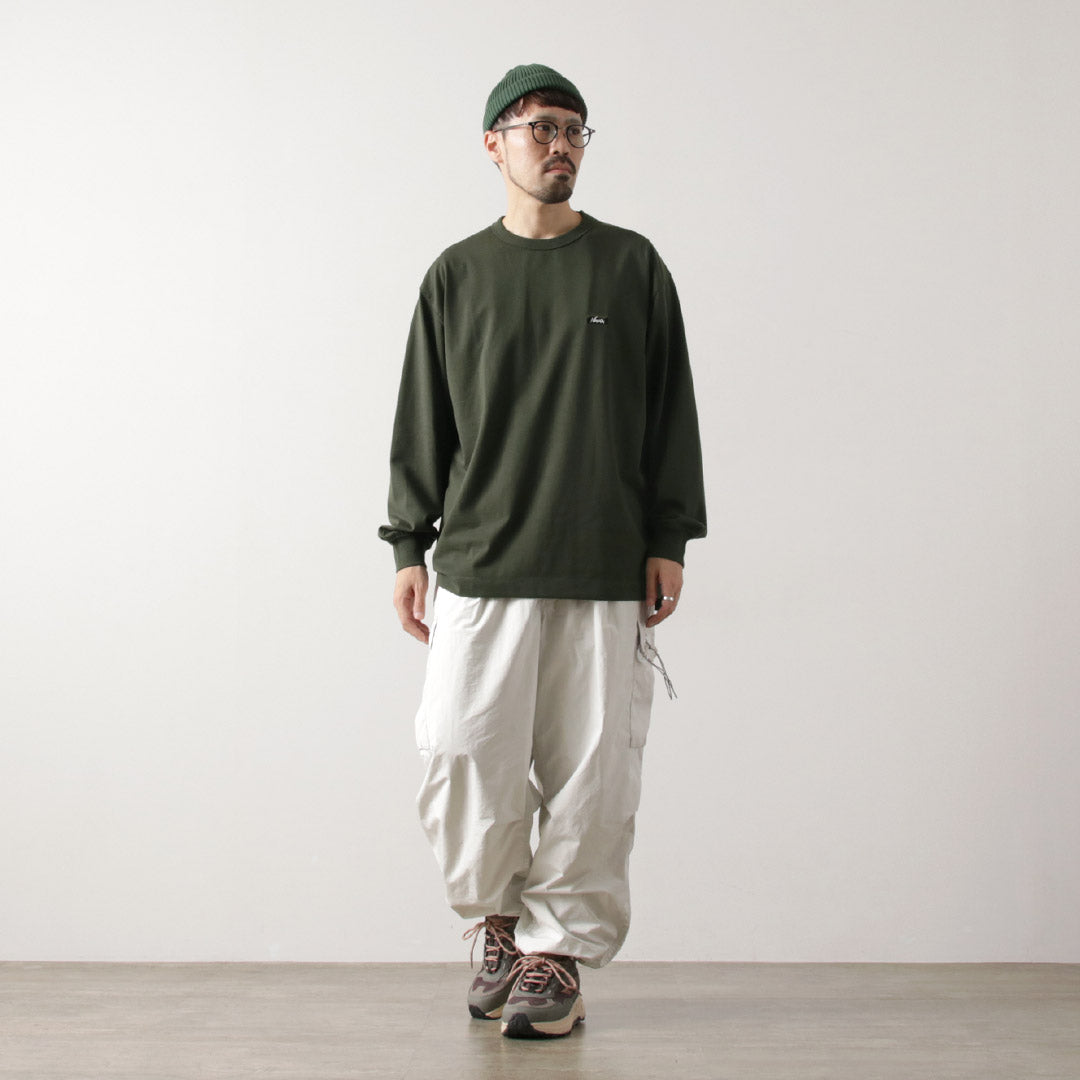 NANGA / Eco Hybrid Box Logo Embroidery Long Sleeve T-Shirt