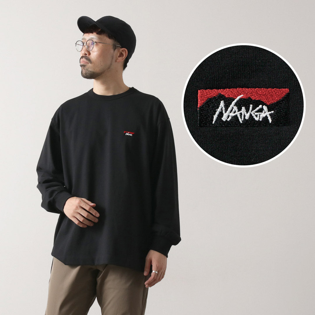 NANGA / Eco Hybrid Box Logo Embroidery Long Sleeve T-Shirt