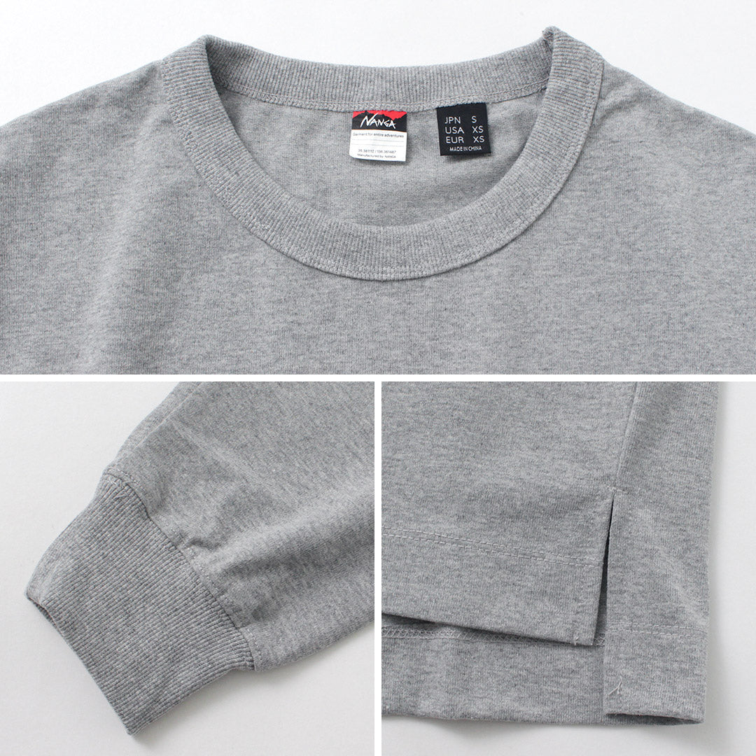 NANGA / Eco Hybrid Box Logo Embroidery Long Sleeve T-Shirt