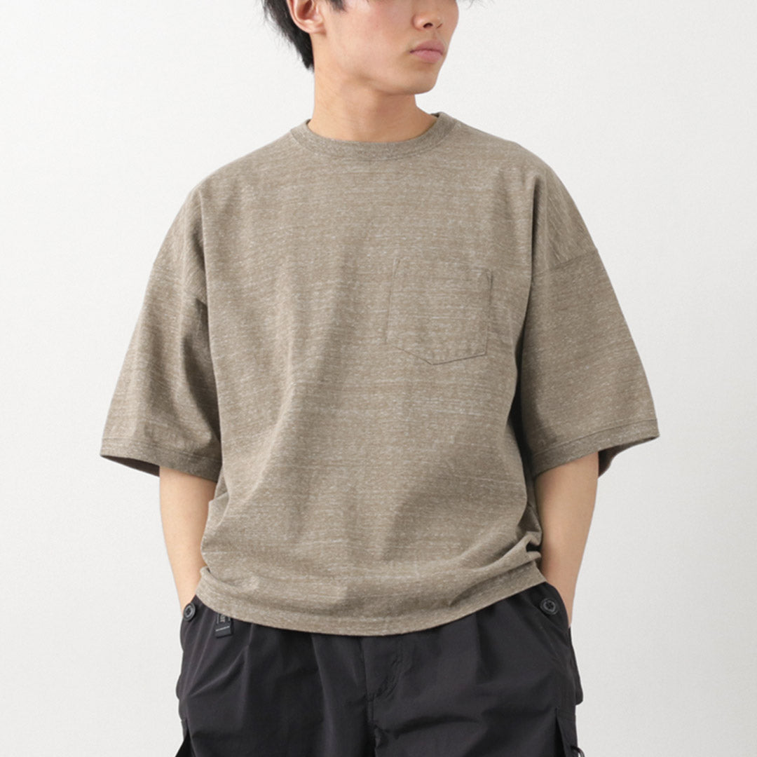 REMI RELIEF / Melange jersey short sleeve pocket T-shirt