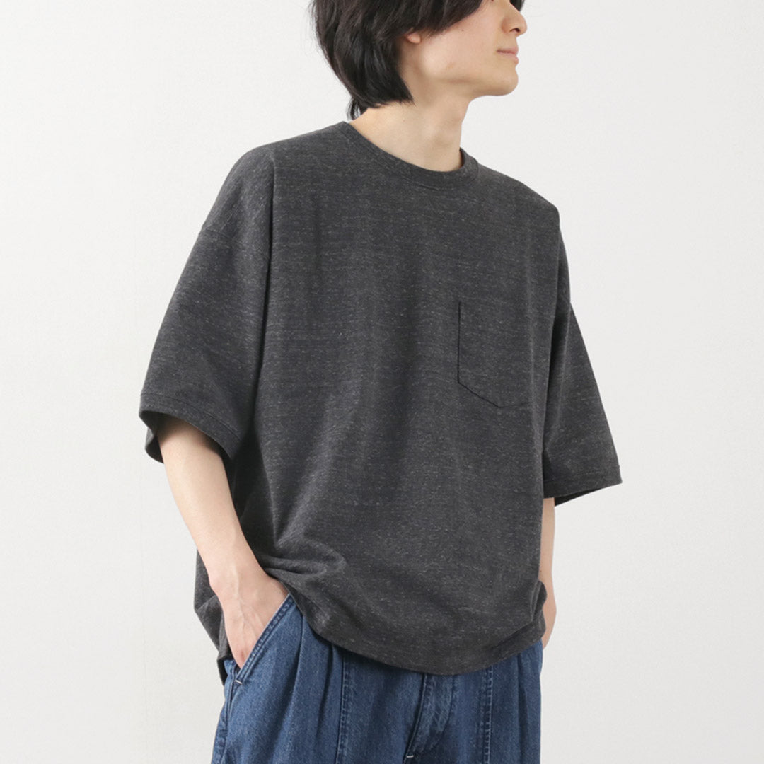 REMI RELIEF / Melange jersey short sleeve pocket T-shirt