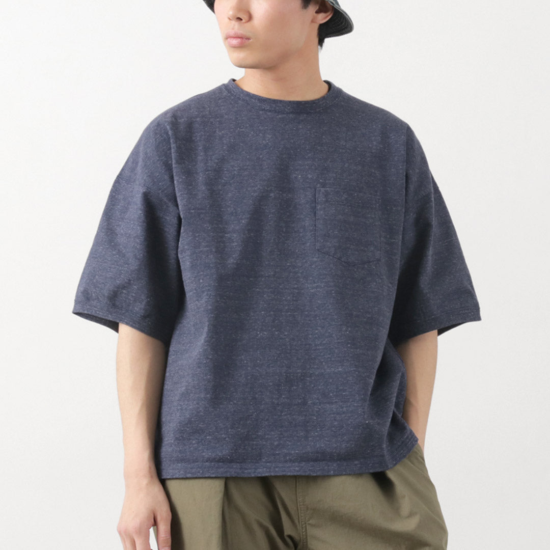 REMI RELIEF / Melange jersey short sleeve pocket T-shirt