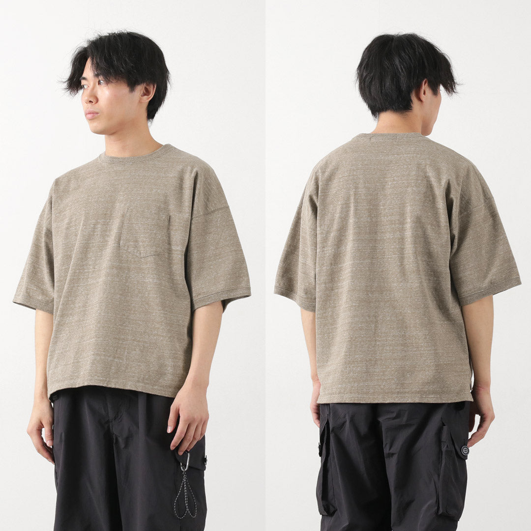 REMI RELIEF / Melange jersey short sleeve pocket T-shirt