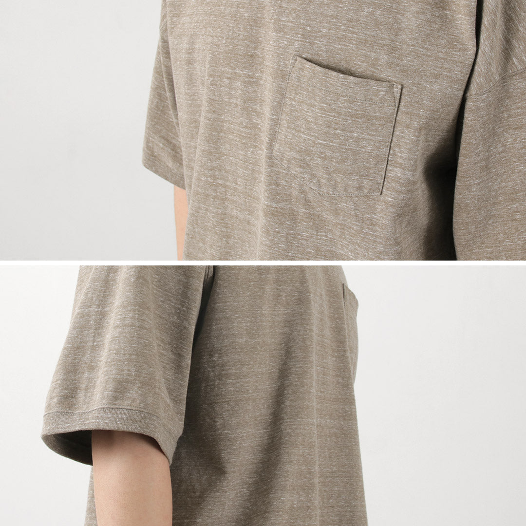 REMI RELIEF / Melange jersey short sleeve pocket T-shirt