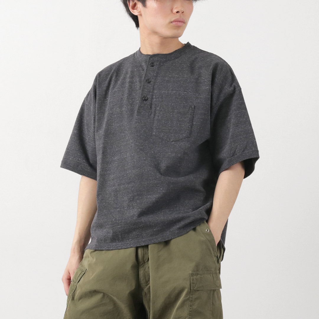 Remi Relief / Melange球衣短袖Henley Neck Pocket T恤