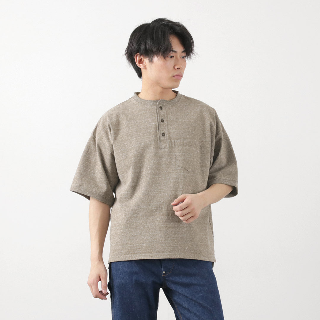 Remi Relief / Melange球衣短袖Henley Neck Pocket T恤