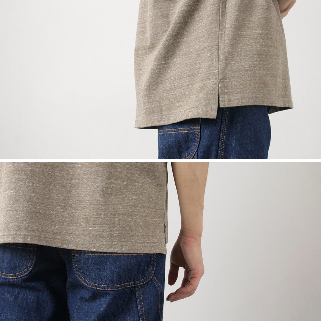 Remi Relief / Melange球衣短袖Henley Neck Pocket T卹