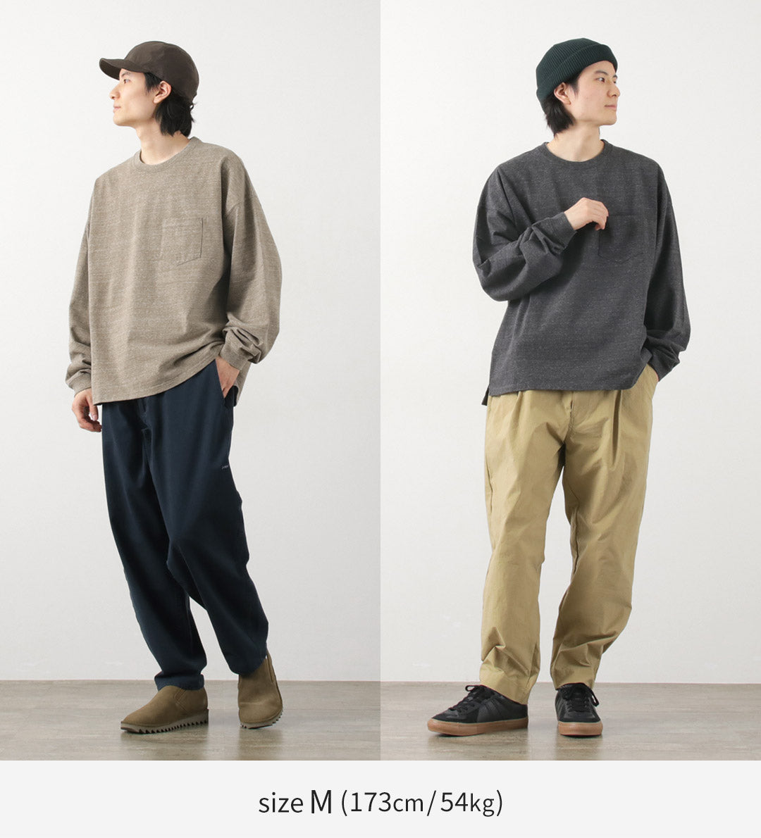 REMI RELIEF / Melange jersey long sleeve pocket T-shirt