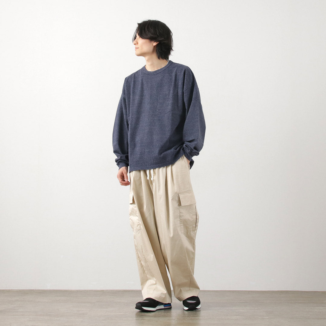 REMI RELIEF / Melange jersey long sleeve pocket T-shirt