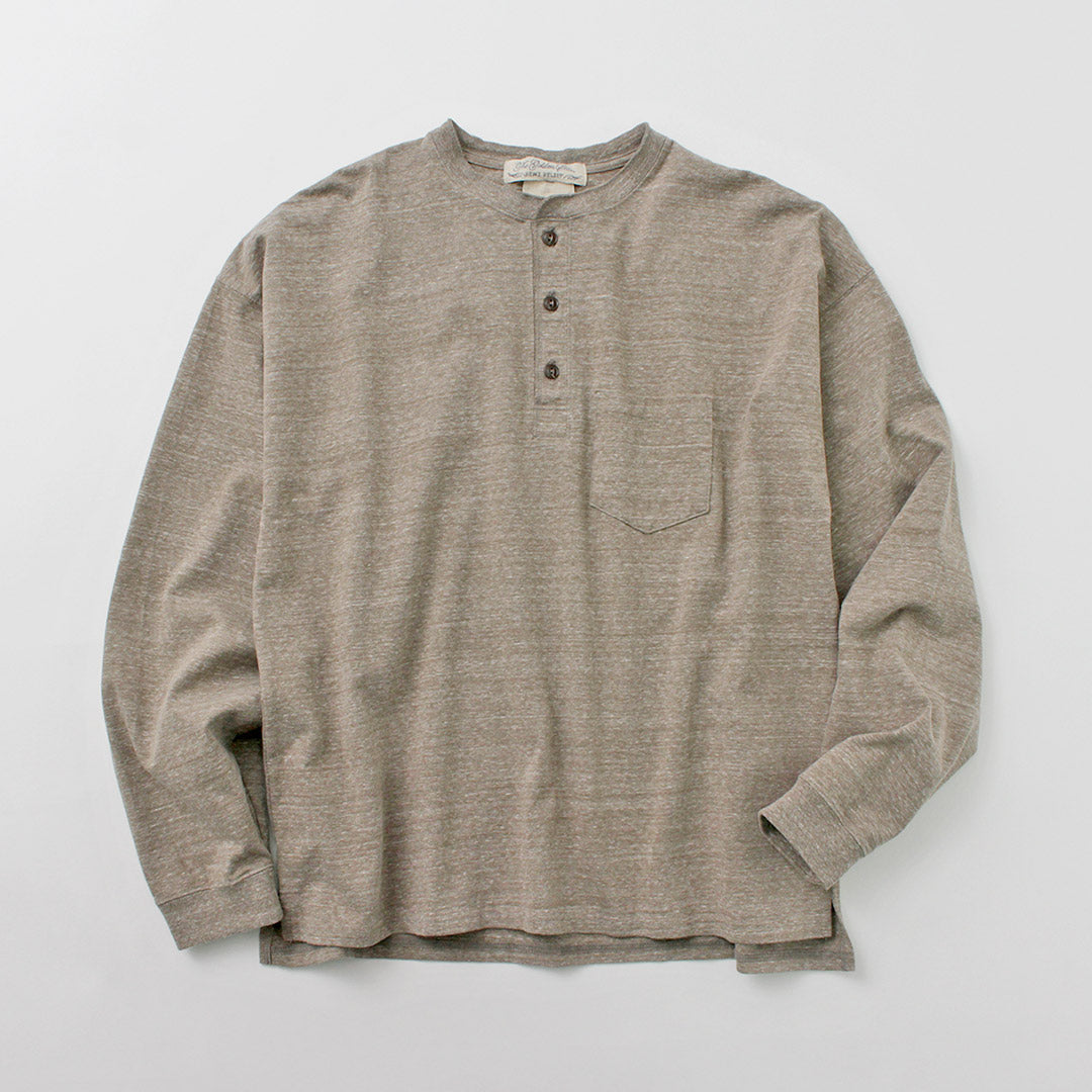 Remi Relief / Melange球衣长袖Henley Neck Pocket T恤