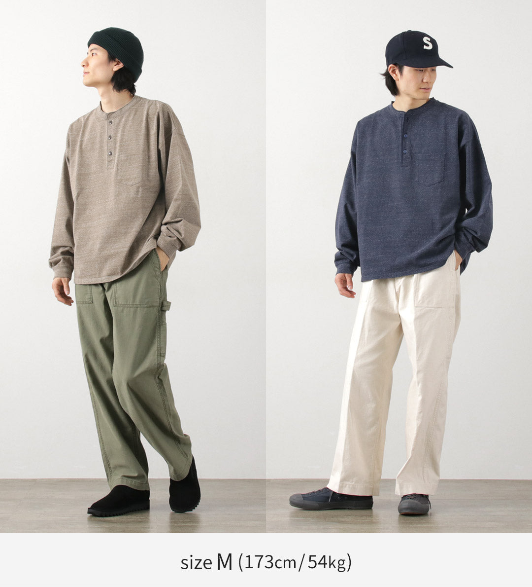 Remi Relief / Melange球衣长袖Henley Neck Pocket T恤