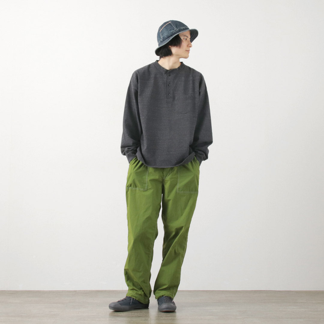 Remi Relief / Melange球衣長袖Henley Neck Pocket T卹