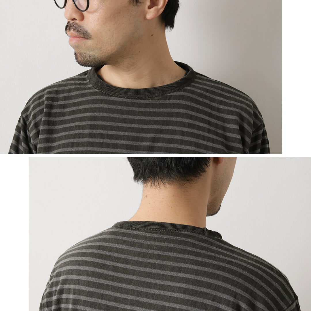 GOOD ON / Reversible Striped Long Sleeve Crew T-Shirt GOLT2407