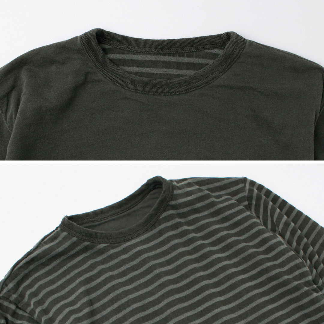 GOOD ON / Reversible Striped Long Sleeve Crew T-Shirt GOLT2407