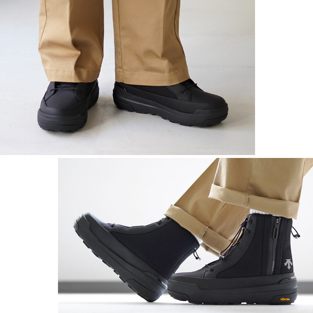 DESCENTE / High Cut Side Zip Lace Up Boots