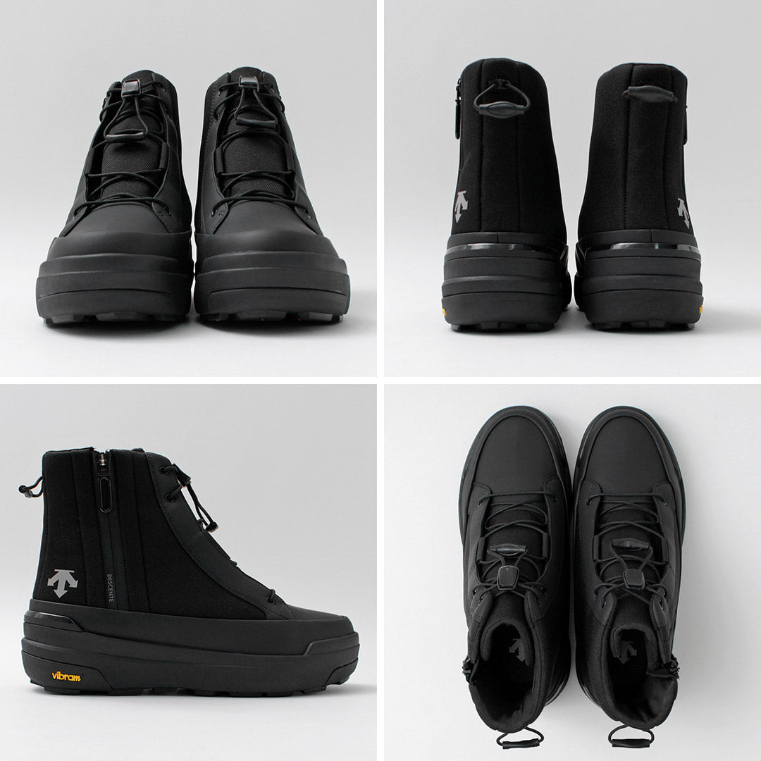 DESCENTE / High Cut Side Zip Lace Up Boots