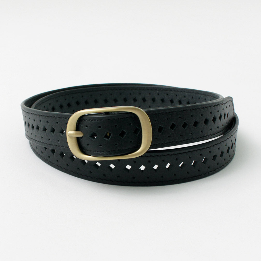 PHADUA / Sizeless Perforated Leather Belt