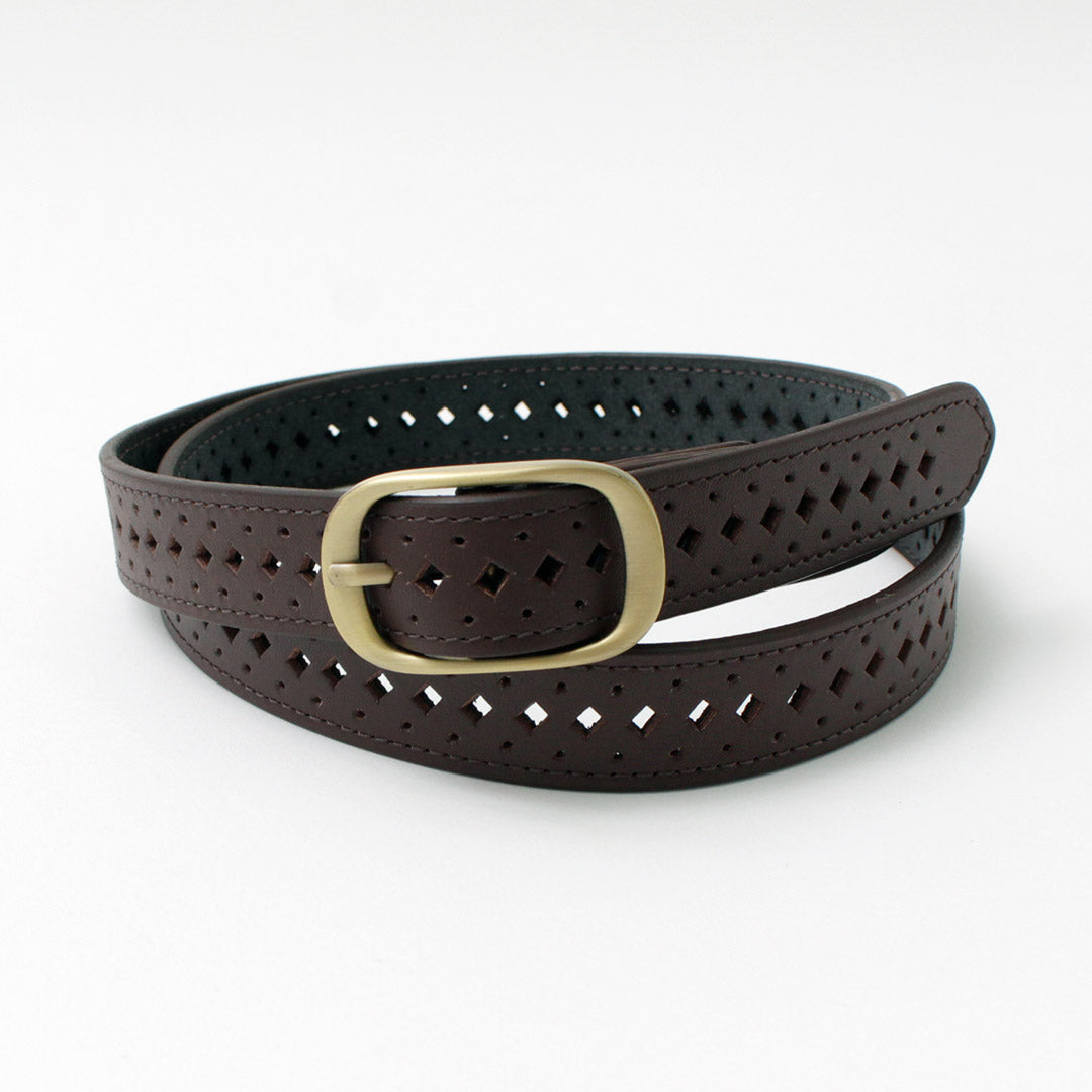 PHADUA / Sizeless Perforated Leather Belt