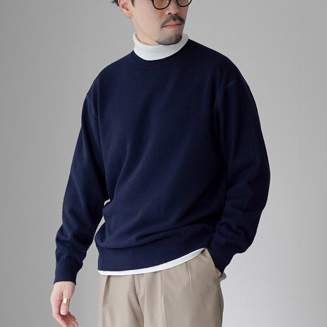 YONETOMI NEW BASIC / Jersey de punto rígido de cachemir teñido en prenda