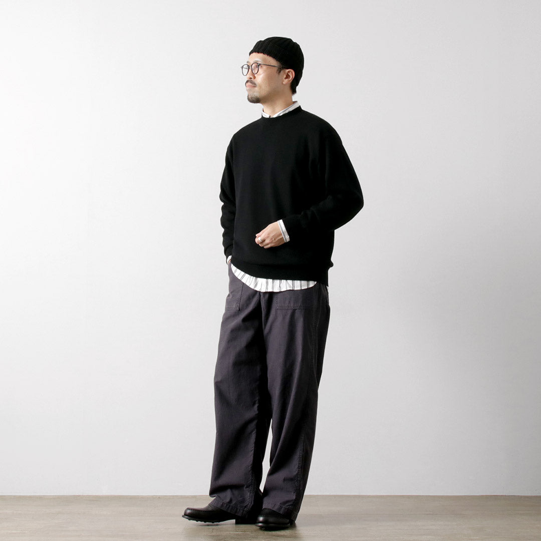 YONETOMI NEW BASIC / 리지드 캐시미어 니트 풀오버 가먼트 다이 염색