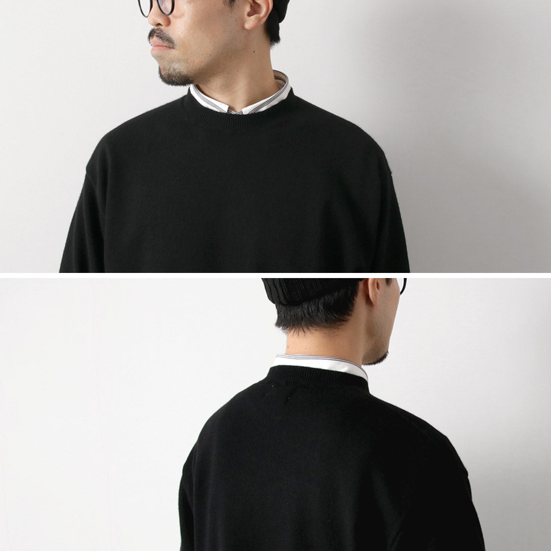 YONETOMI NEW BASIC / 리지드 캐시미어 니트 풀오버 가먼트 다이 염색