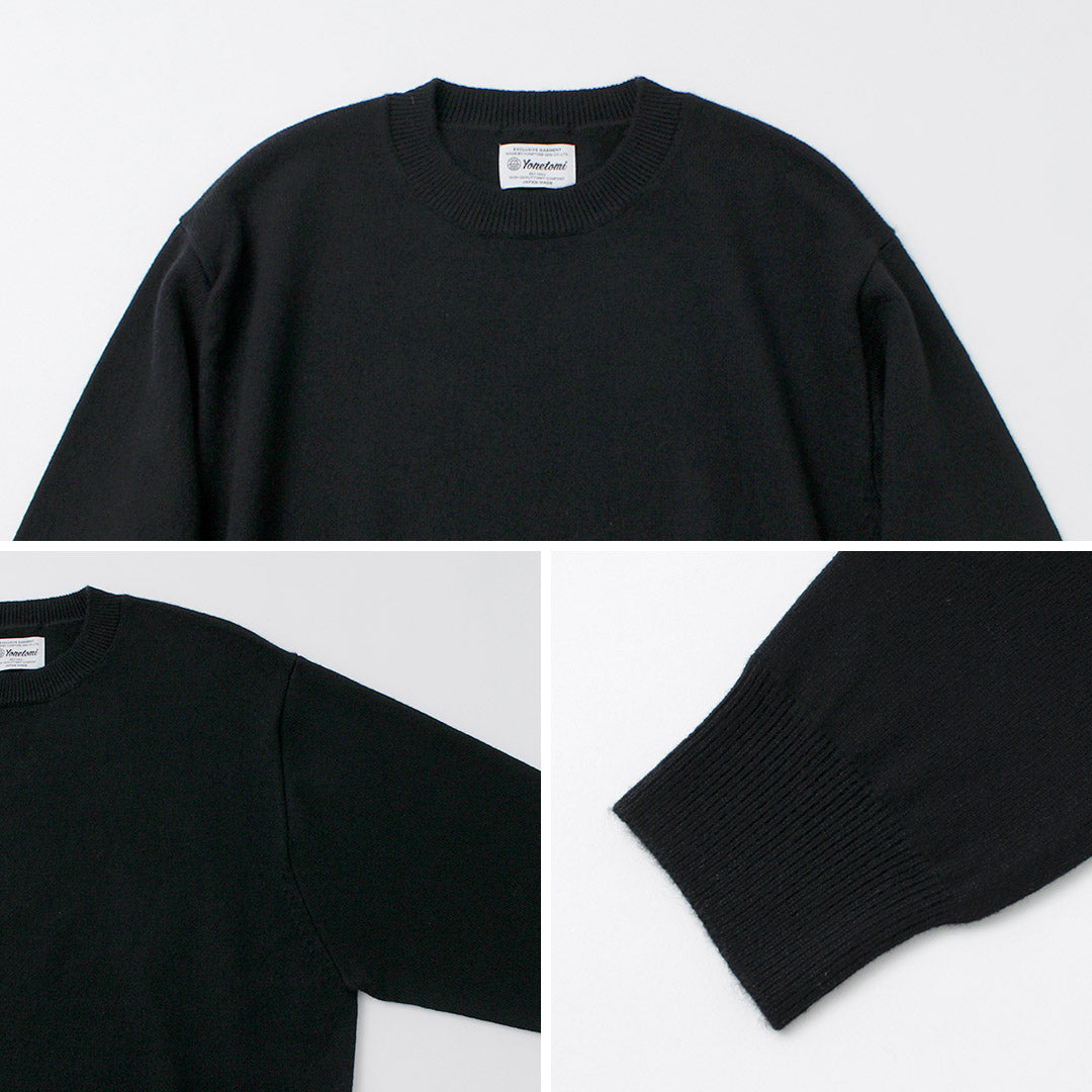 YONETOMI NEW BASIC / 리지드 캐시미어 니트 풀오버 가먼트 다이 염색