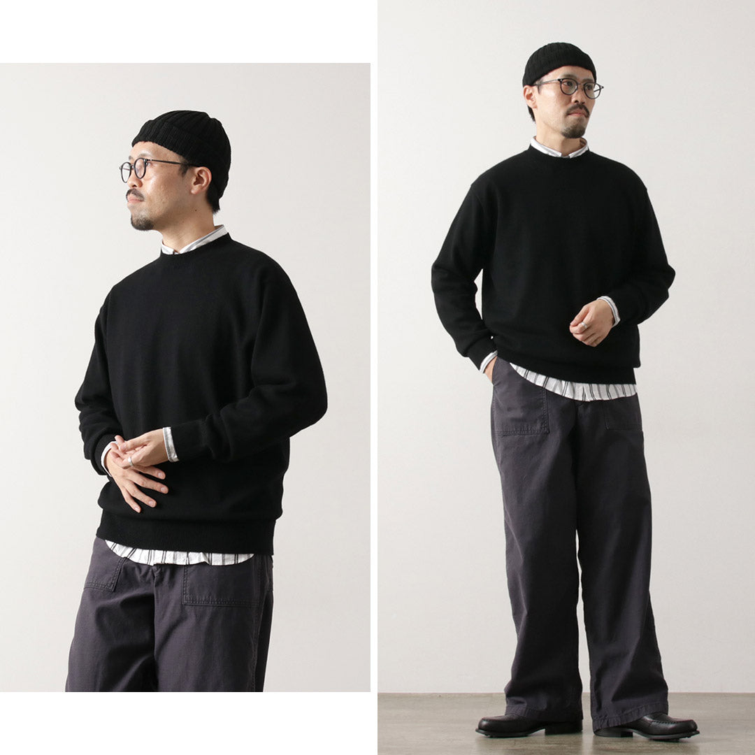 YONETOMI NEW BASIC / Rigid Cashmere Knit Pullover Garment Dyed