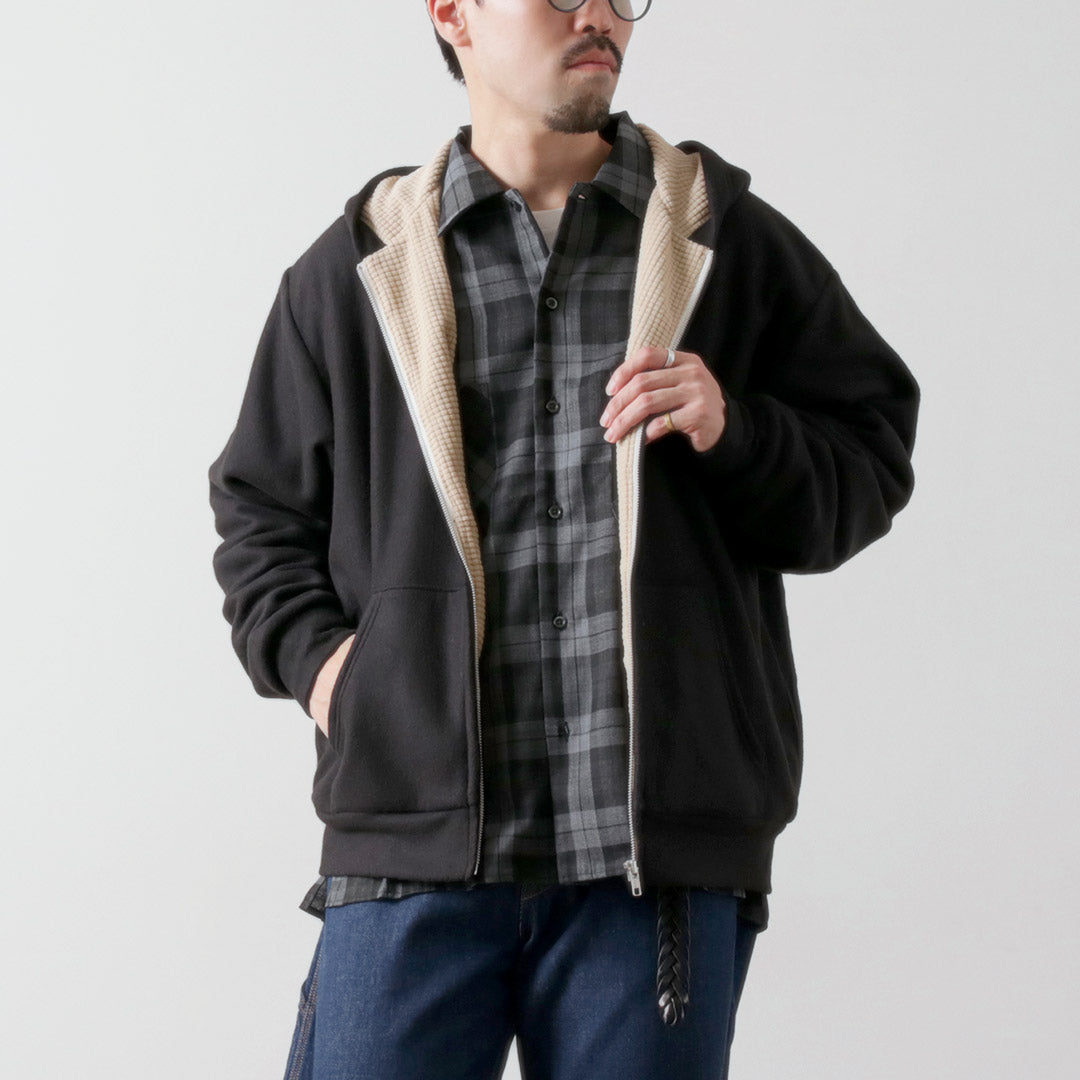 BURLAP OUTFITTER / Grid Fleece Lined Zip Hoodie