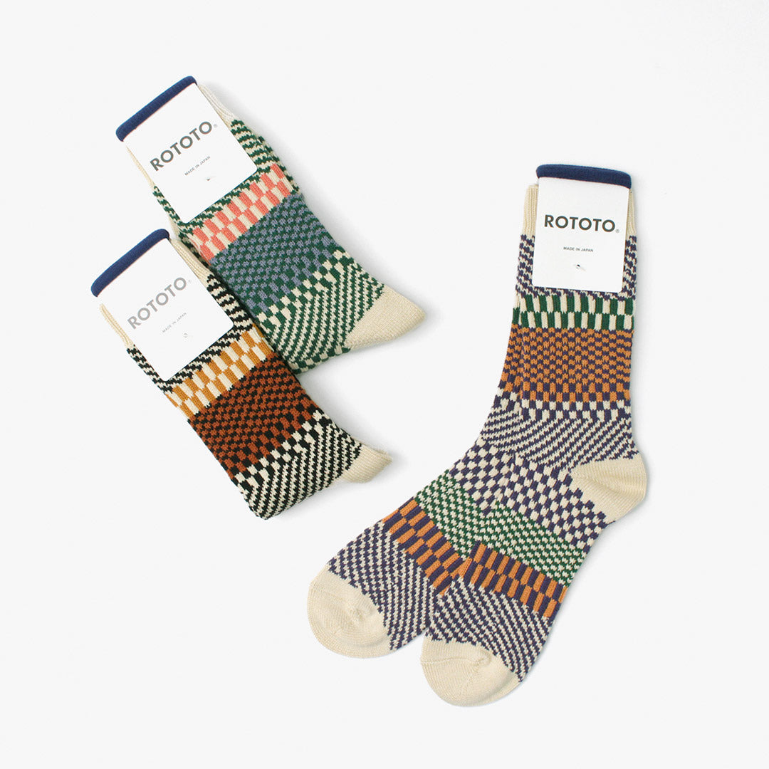 ROTOTO / Check & Step Socks R1549