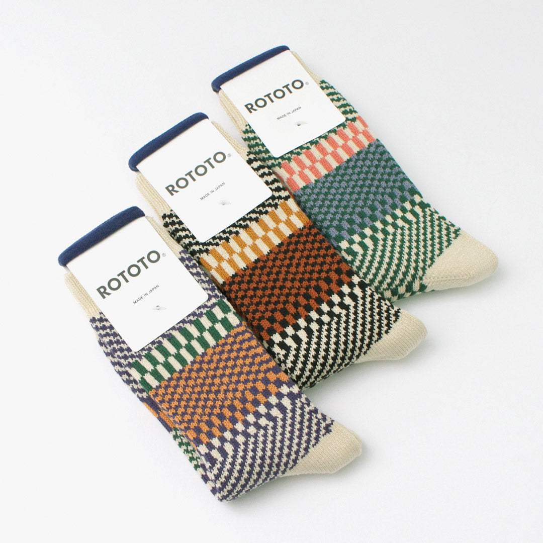 ROTOTO / Check & Step Socks R1549