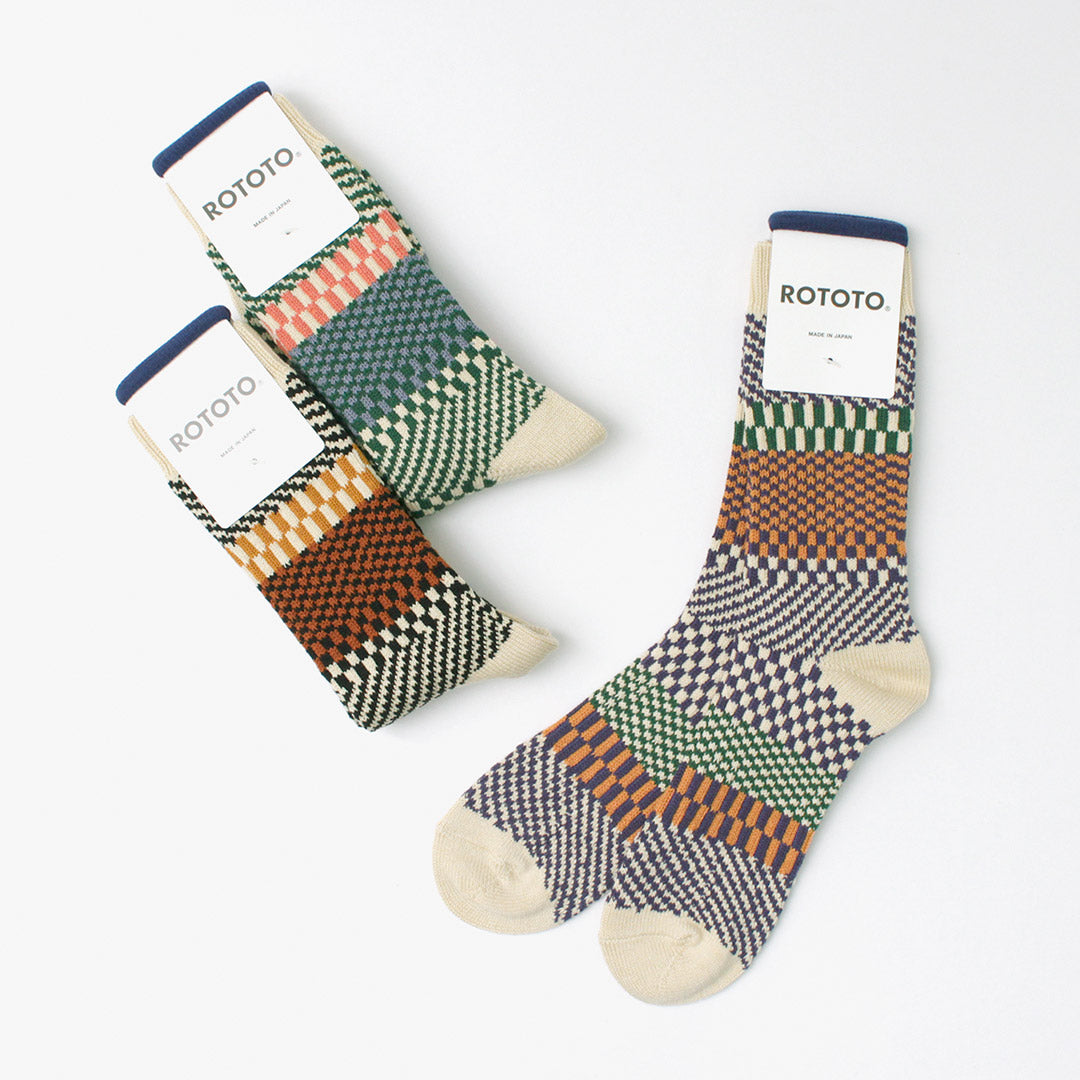 ROTOTO / Check & Step Socks R1549