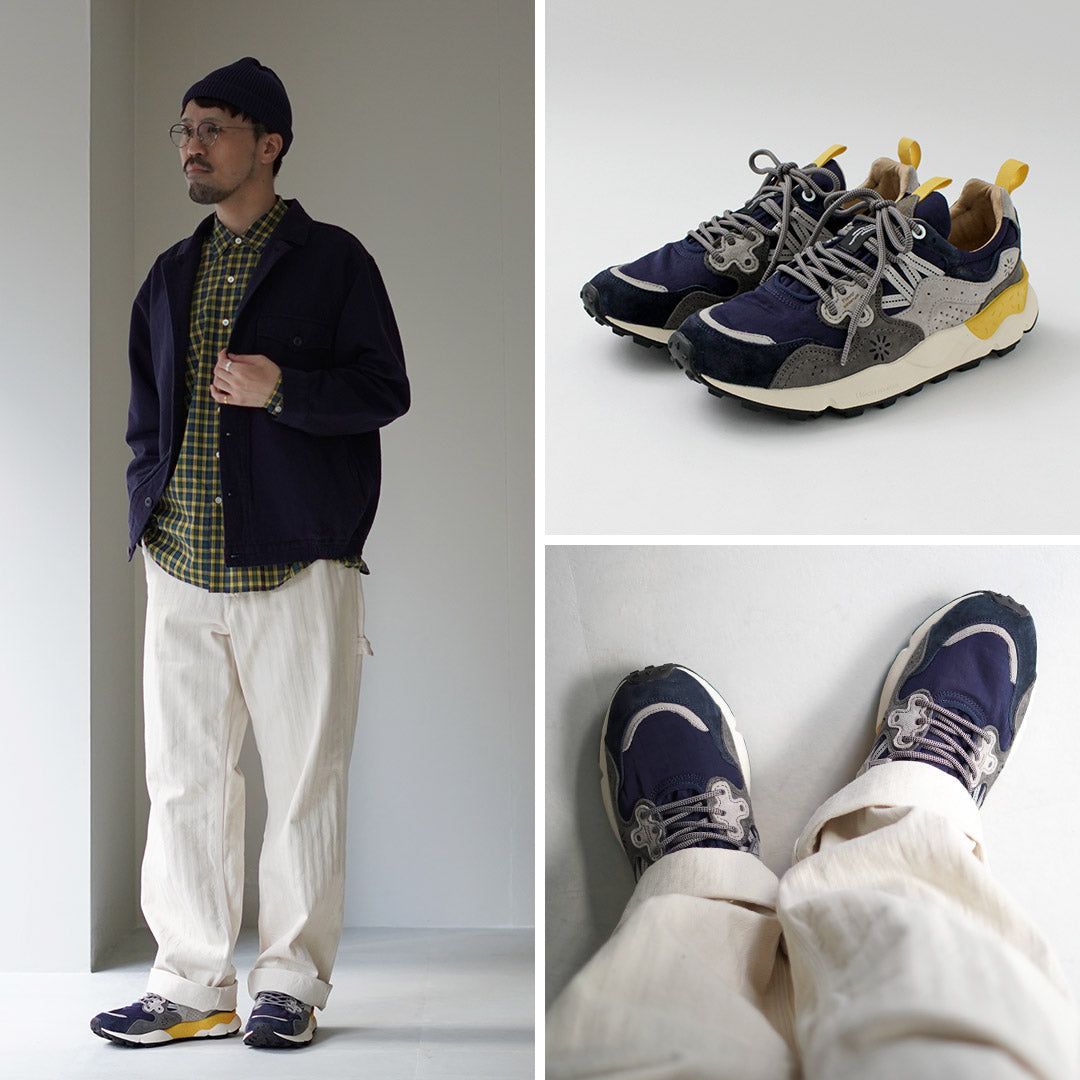 FLOWER MOUNTAIN / Yamano Three Pig Suede and Nylon Sneakers