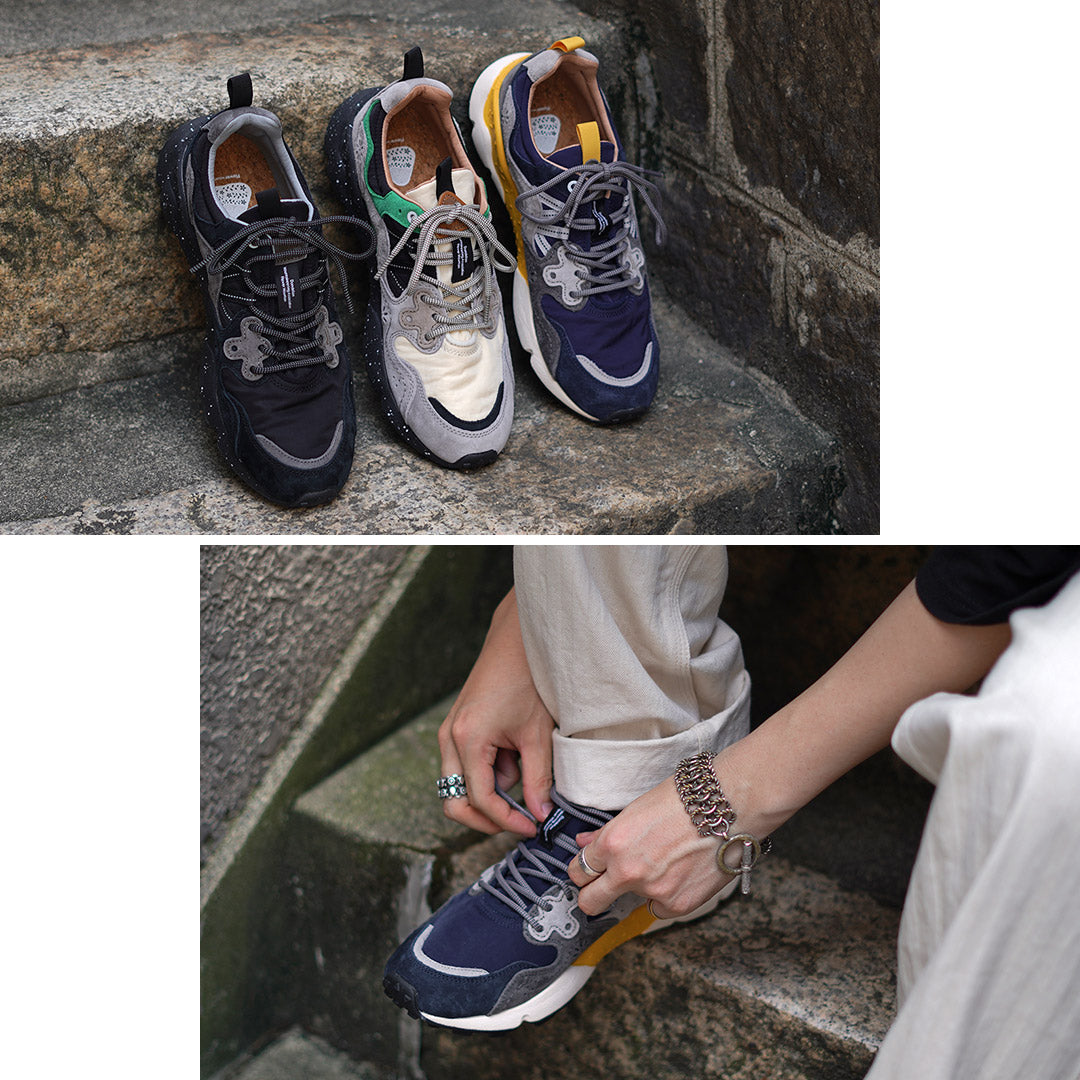 FLOWER MOUNTAIN / Yamano Three Pig Suede and Nylon Sneakers