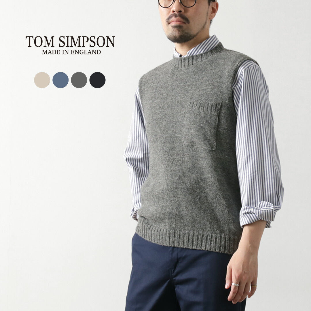 TOM SIMPSON / Crew Neck Pocket Knit Vest